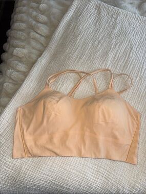 lululemon athletica Peach Ribbed Double-Cross Bralette